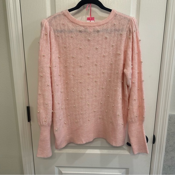 Lilly Pulitzer Pink Pearl Sweater Size XL EUC - Picture 8 of 8